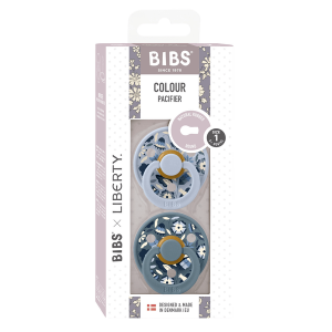 BIBS x LIBERTY - Set 2 suzete Colour Bobo Latex, tetina rotunda, 0 luni+