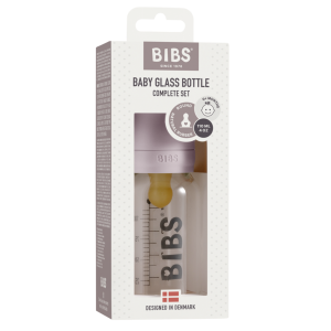 BIBS - Set complet biberon din sticla anticolici, 110 ml, Dusky Lilac