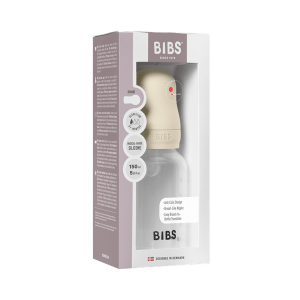 BIBS - Set complet biberon anticolici PP fara BPA, 150 ml, Silicon, Ivory