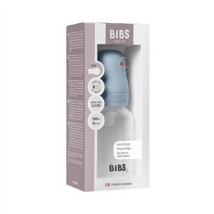 BIBS - Set complet biberon anticolici PP fara BPA, 150 ml, Silicon, Baby Blue