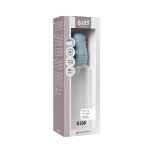 BIBS - Set complet biberon anticolici PP fara BPA, 270 ml, Silicon, Baby Blue