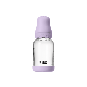 BIBS - Set complet biberon Boheme din sticla anticolici cu tetina din latex, flux lent, 120 ml, Violet Sky