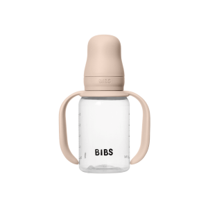 BIBS - Set biberon tip Sippy Cup PP 150 ml cu cioc din silicon și sistem antipicurare, Blush