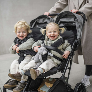 BabyGo - Carucior pliabil pentru gemeni GoTwice, Grey