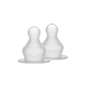 BIBS - Set 2 tetine pentru biberon, Silicon, cu flux lent