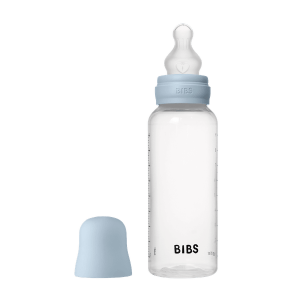 BIBS - Set complet biberon anticolici PP fara BPA, 270 ml, Silicon, Baby Blue
