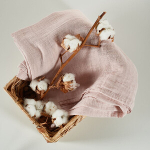 ONINO - Muselina multifunctionala din bumbac 100% organic, HUG.me, Warm Peach, x1 bucata, 120 x 120 cm, certificata GOTS