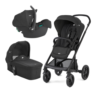 Joie - Carucior pentru copii multifunctional 3 in 1 Chrome 2 Raven  (Carucior Chrome 2 Raven + Landou Chrome Raven+ scoica i-Snug Raven)