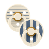 BIBS - Set 2 suzete Colour Studio Collection Stripe Latex, tetina rotunda, 0 luni+