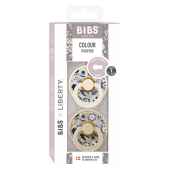 BIBS x LIBERTY - Set 2 suzete Colour Bobo Latex, tetina rotunda, 0 luni+