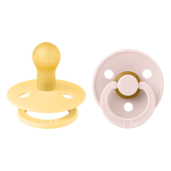 BIBS - Set 2 suzete Colour Latex, tetina rotunda, 0 luni +