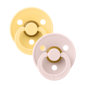 BIBS - Set 2 suzete Colour Latex, tetina rotunda, 0 luni +