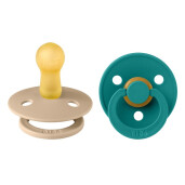 BIBS - Set 2 suzete Colour Latex, tetina rotunda, 6 luni +