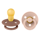 BIBS - Set 2 suzete Colour Latex, tetina rotunda, 18 luni +