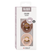 BIBS - Set 2 suzete Colour Latex, tetina rotunda, 18 luni +