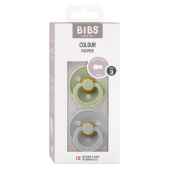 BIBS - Set 2 suzete Colour Latex, tetina rotunda, 18 luni +