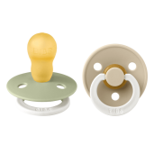 BIBS - Set 2 suzete fosforescente Colour Glow Latex, tetina rotunda, 18 luni +