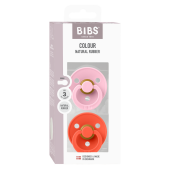 BIBS - Set 2 suzete Colour Latex, tetina rotunda, 18 luni +