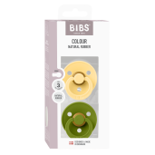 BIBS - Set 2 suzete Colour Latex, tetina rotunda, 18 luni +