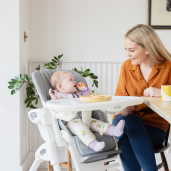 Joie - Scaun de masa Mimzy Recline Strata Dune Wood, nastere - 15 kg
