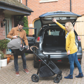 Joie - Scoica auto i-Snug 2 cu tetiera reglabila, 40-75 cm, Quartz, testata ADAC si certificata R129