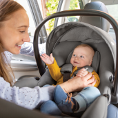 Joie - Scoica auto i-Snug 2 cu tetiera reglabila, 40-75 cm, Fern, testata ADAC si certificata R129