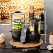 Babymoov - Robot multifunctional 5 in 1 Nutribaby (+) XL, Mineral Black