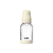 BIBS - Set complet biberon Boheme din sticla anticolici cu tetina din latex, flux lent, 120 ml, Ivory
