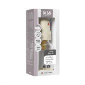 BIBS - Set complet biberon Boheme din sticla anticolici cu tetina din latex, flux lent, 120 ml, Ivory