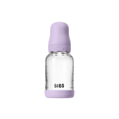 BIBS - Set complet biberon Boheme din sticla anticolici cu tetina din latex, flux lent, 120 ml, Violet Sky