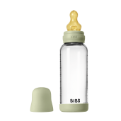 BIBS - Set complet biberon din sticla anticolici cu tetina din latex, flux mediu, 240 ml, Sage