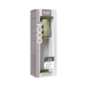 BIBS - Set complet biberon din sticla anticolici cu tetina din latex, flux mediu, 240 ml, Sage
