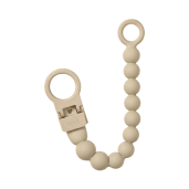 BIBS - Clip pentru suzeta Beaded, cu margele din silicon Vanilla
