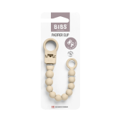 BIBS - Clip pentru suzeta Beaded, cu margele din silicon Ivory