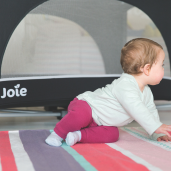 Joie - Patut pliant cu 2 niveluri Allura 120 cm, Black Ink