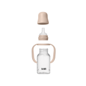 BIBS - Set biberon tip Sippy Cup PP 150 ml cu cioc din silicon și sistem antipicurare, Blush