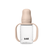 BIBS - Set biberon tip Sippy Cup PP 150 ml cu cioc din silicon și sistem antipicurare, Blush