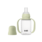 BIBS - Set biberon tip Sippy Cup PP 150 ml cu cioc din silicon și sistem antipicurare, Sage