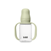 BIBS - Set biberon tip Sippy Cup PP 150 ml cu cioc din silicon și sistem antipicurare, Sage