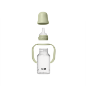 BIBS - Set biberon tip Sippy Cup PP 150 ml cu cioc din silicon și sistem antipicurare, Sage