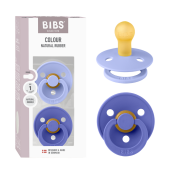 BIBS - Set 2 suzete Colour Latex, tetina rotunda, 0 luni +