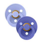 BIBS - Set 2 suzete Colour Latex, tetina rotunda, 0 luni +