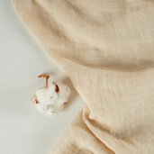 ONINO - Muselina multifunctionala din bumbac 100% organic, HUG.me, Creamy Vanilla, x1 bucata, 120 x 120 cm, certificata GOTS