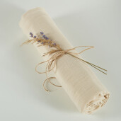 ONINO - Muselina multifunctionala din bumbac 100% organic, HUG.me, Creamy Vanilla, x1 bucata, 120 x 120 cm, certificata GOTS