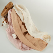 ONINO - Muselina multifunctionala din bumbac 100% organic, HUG.me, Pure Bloom, x3 bucati, 60 x 60 cm, certificata GOTS
