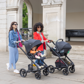 Joie - Carucior pentru copii multifunctional 3 in 1 Chrome 2 Raven  (Carucior Chrome 2 Raven + Landou Chrome Raven+ scoica i-Snug Raven)