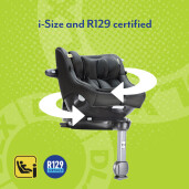 Graco - Scaun auto Turn2Me 360° DLX Iron, 40-105 cm, certificata R129 si testat ADAC