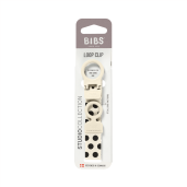 BIBS - Lantisor clip Loop pentru suzeta, Studio Collection Polka Dots, Ivory Black