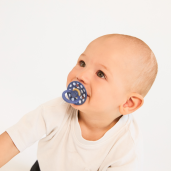 BIBS - Set 2 suzete Colour Studio Collection Polka Dots, tetina rotunda, 0 luni+