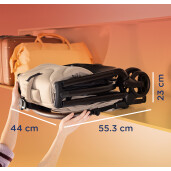 Joie - Carucior ultracompact Porto Cashew, compatibil bagaj de cabina, pliere automata, de la nastere pana la 22 kg